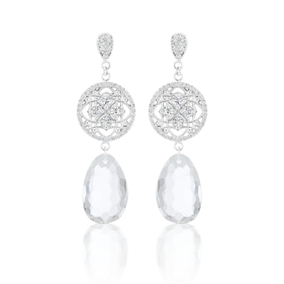 Special event white topaz and diamond earring in 18k