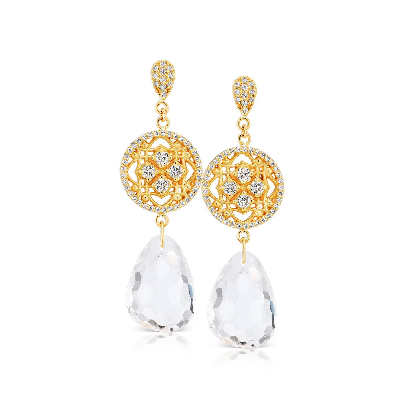 Scott Mikolay Diamond Celebration Drop Earring with White Topaz