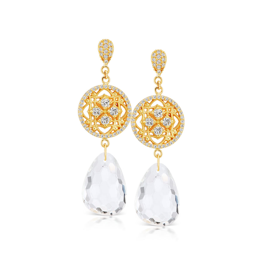 Special event white topaz and diamond earring in 18k