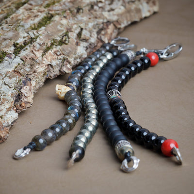 Scott Mikolay Obsidian with Tigers Eye Ends Men's Bracelet