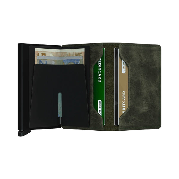 Slimwallet - Vintage Olive + Black