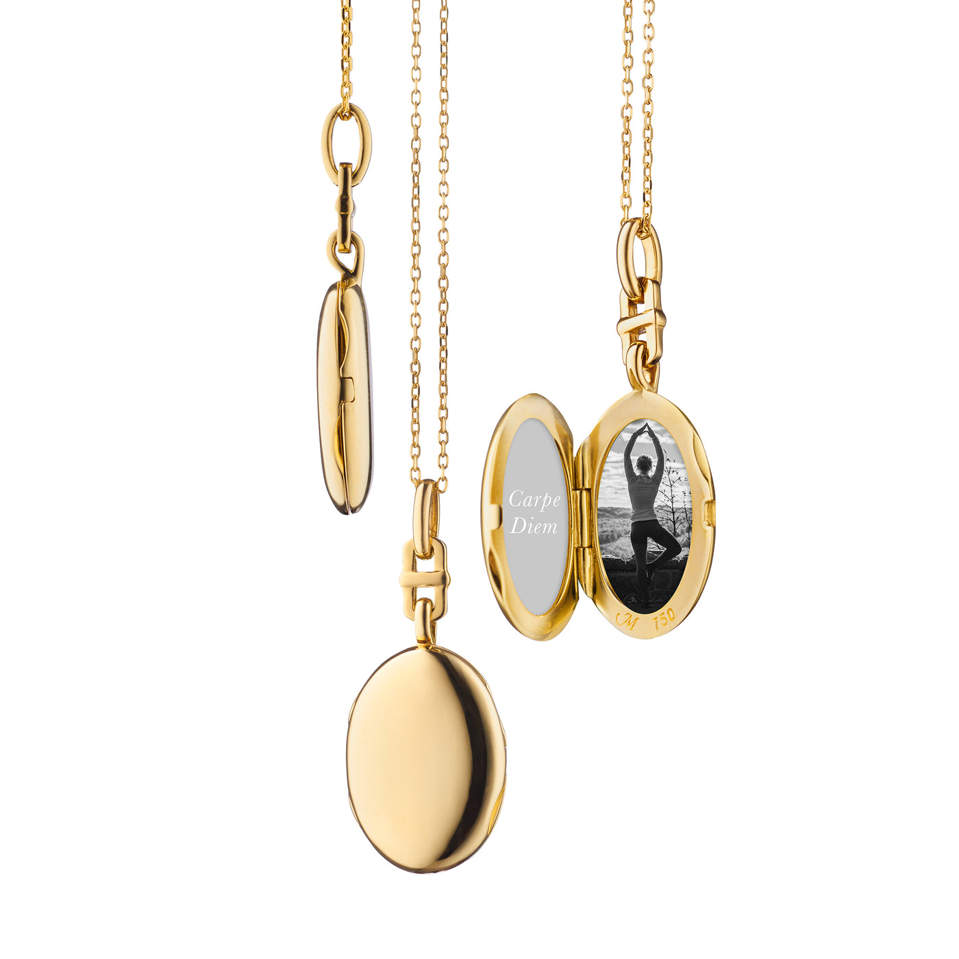 Monica Rich Kosann Slim Oval Eve Locket in Yellow Gold