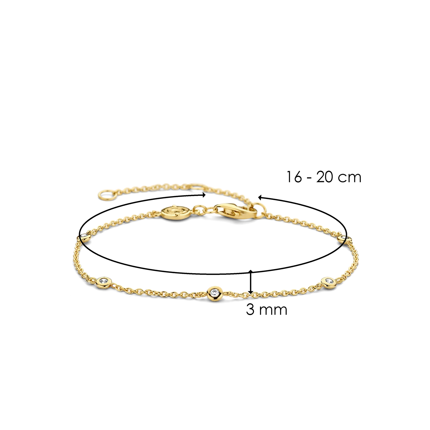 Ti Sento Milano Gold Zirconia By the Yard Bracelet