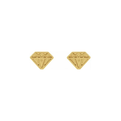 Diamond Shape Earrings in Yellow Gold