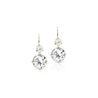 Jane Taylor Double Drop Earrings with White Topaz