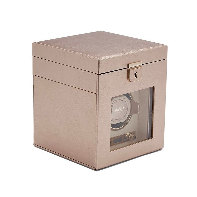 WOLF Palermo Single Winder with Storage in Rose Gold