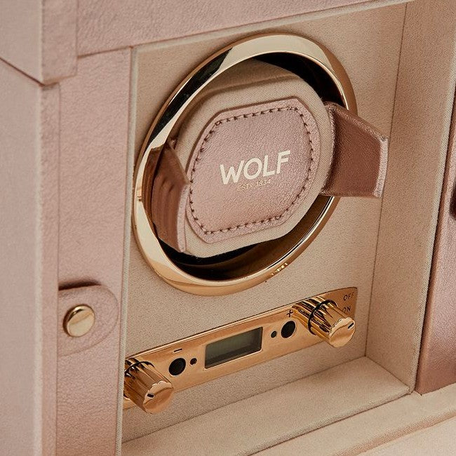 WOLF Palermo Single Winder with Storage in Rose Gold