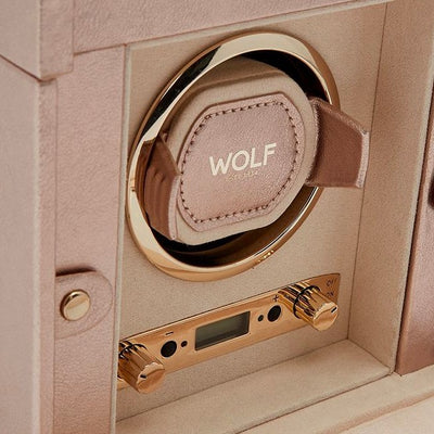 WOLF Palermo Single Winder with Storage in Rose Gold