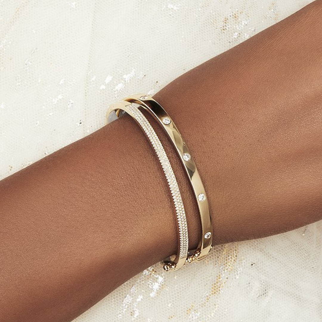 Shy Creation Burnished Diamond Bangle