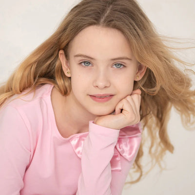 Puffed Heart Little Girl's Earrings