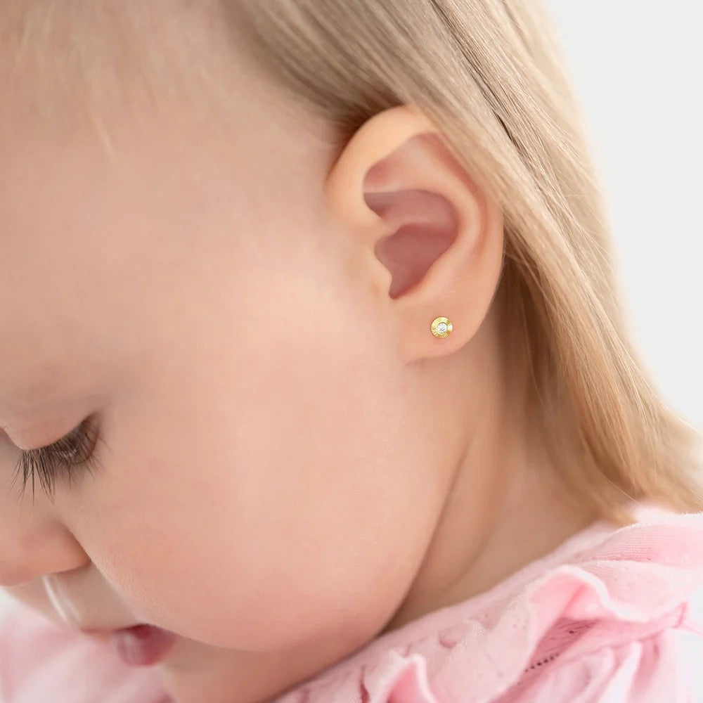 Radiant Setting Little Girl's Earrings