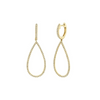 Shy Creation Open Teardrop Pave Diamond Earrings White or Yellow Gold