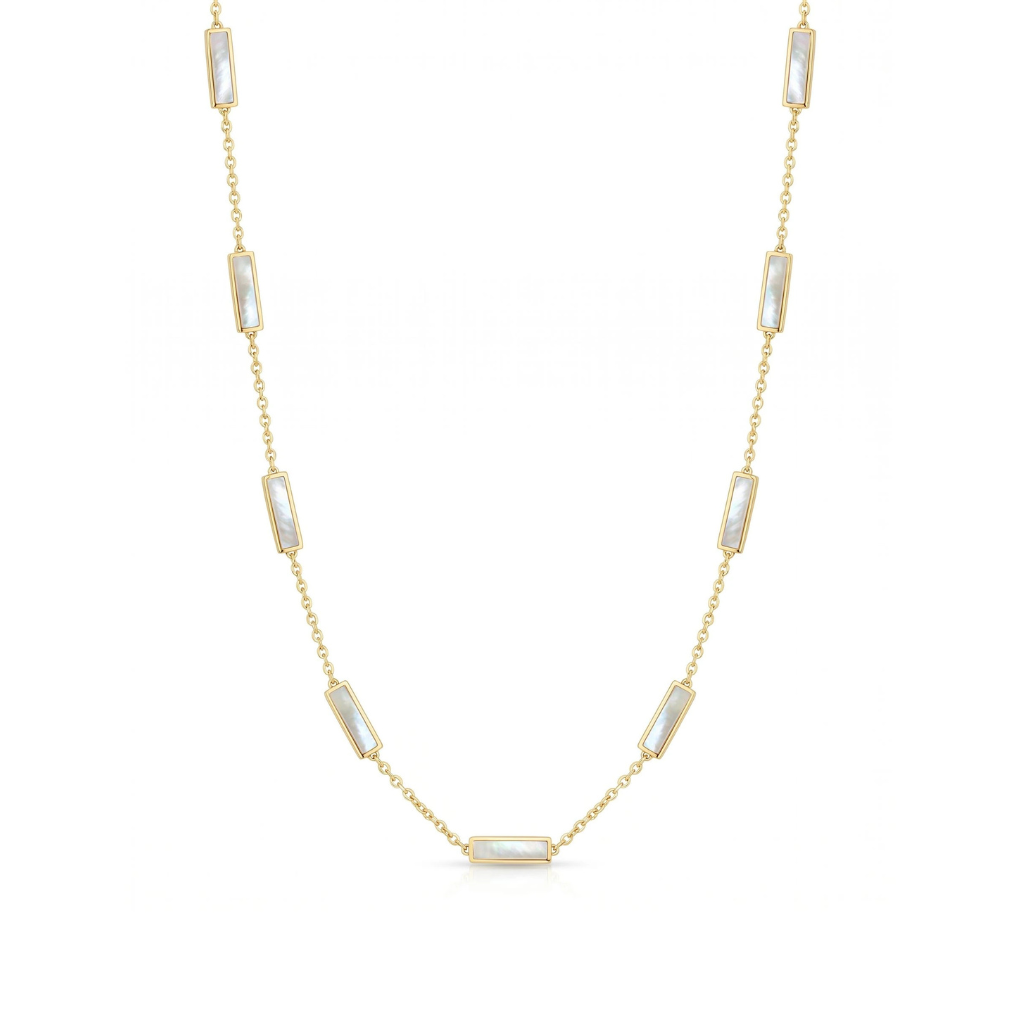Tara Mikolay Mother of Pearl Inlay Bars Necklace