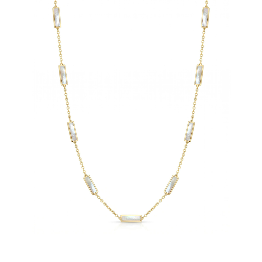 Tara Mikolay Mother of Pearl Inlay Bars Necklace