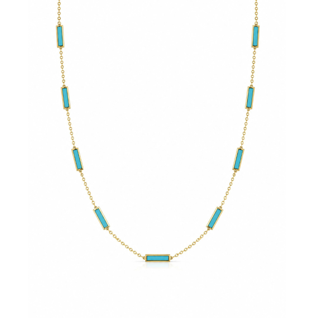 Tara Mikolay Turquoise Inlay Bars Necklace