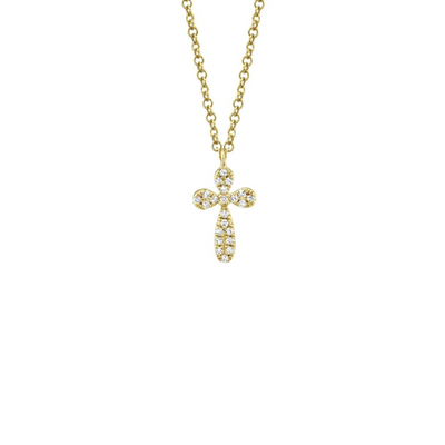 Shy Creation Diamond Pave Cross Necklace