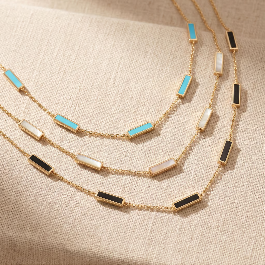Tara Mikolay Turquoise Inlay Bars Necklace