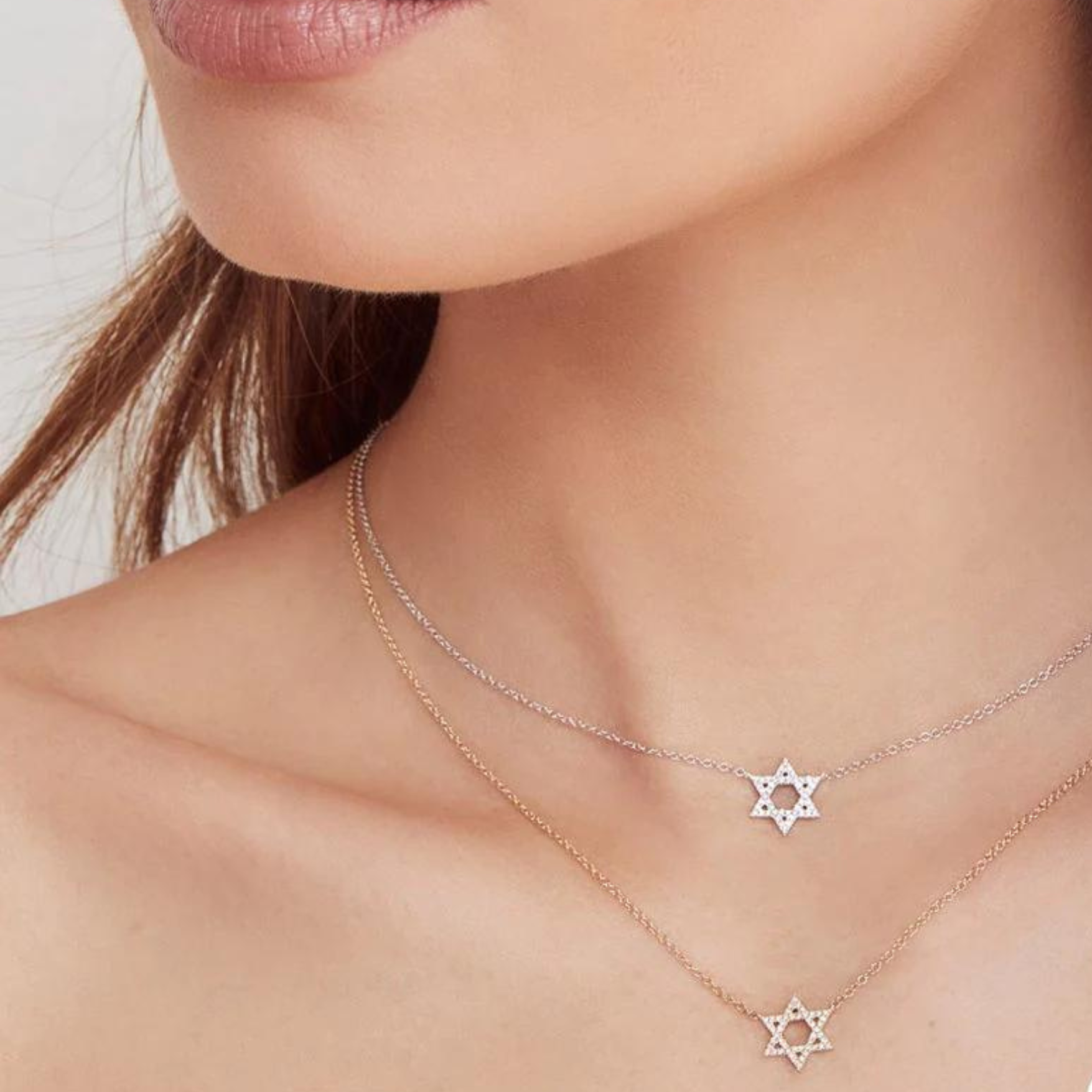 Shy Creation Diamond Star of David Necklace
