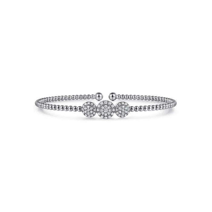 Gabriel & Co. Three Pave Diamond Stations Bujukan Bracelet