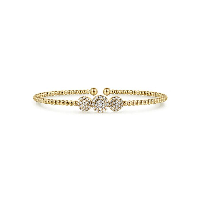 Gabriel & Co. Three Pave Diamond Stations Bujukan Bracelet