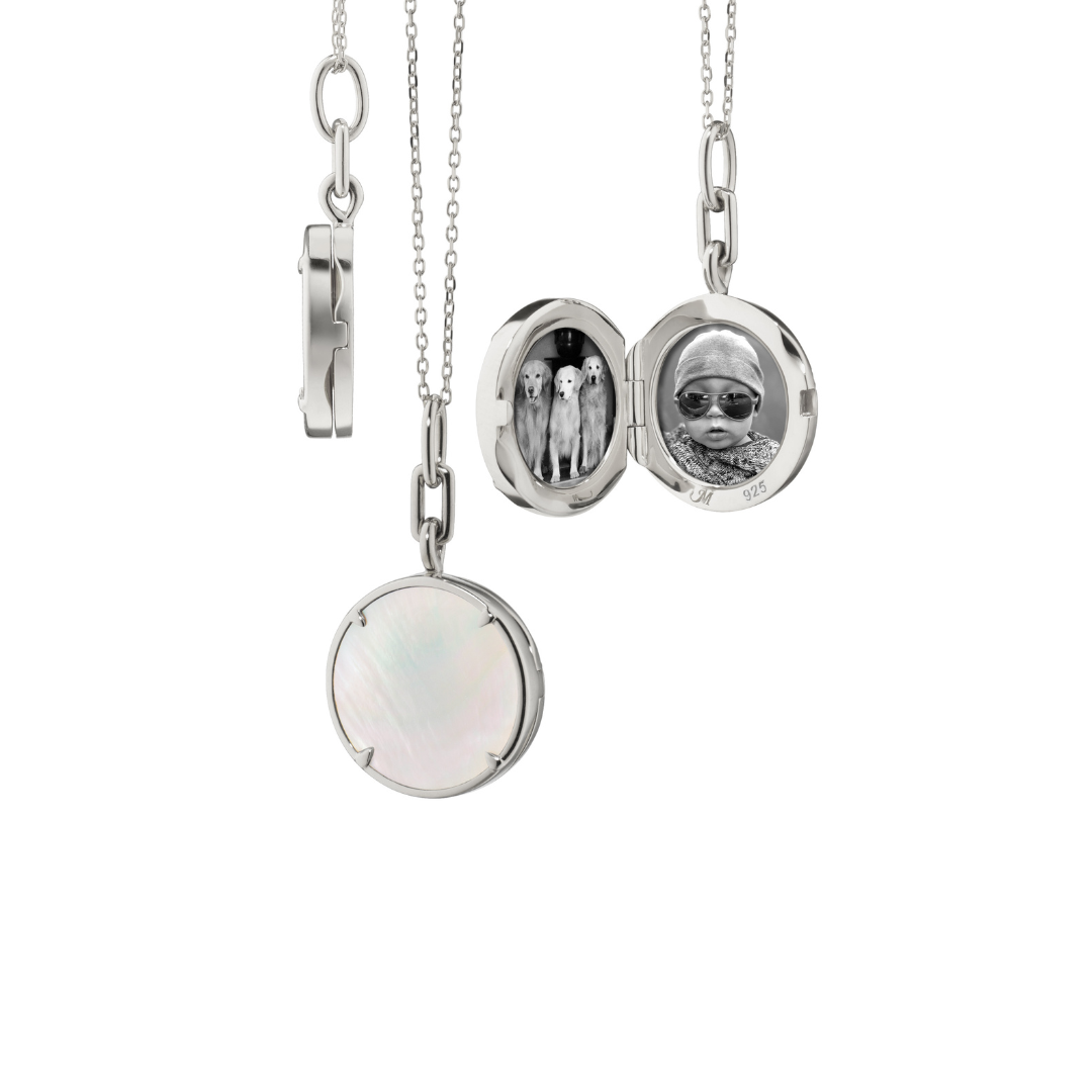 Monica Rich Kosann Brooke Slim Sterling Silver Locket Necklace