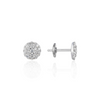Round Diamond Cluster Stud Earrings in Platinum