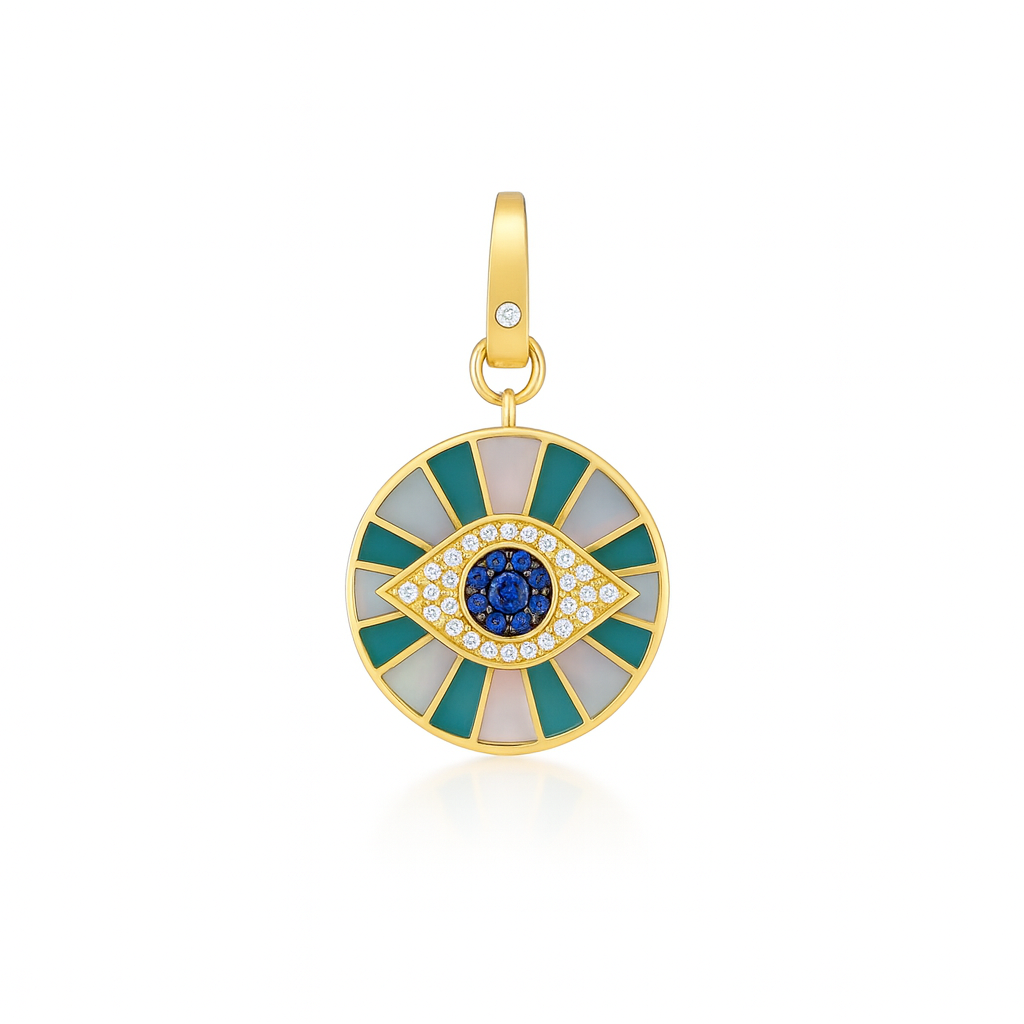 Tara Mikolay Gemstone Evil Eye Disc Charm