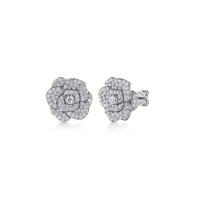 Gabriel & Co. Diamond Floral Stud Earrings