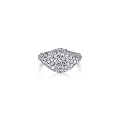 Gabriel & Co. Pave Diamond Signet Ring