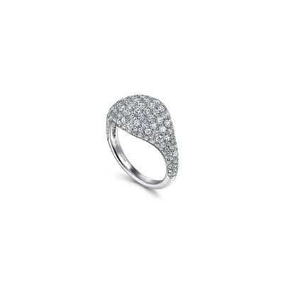 Gabriel & Co. Pave Diamond Signet Ring