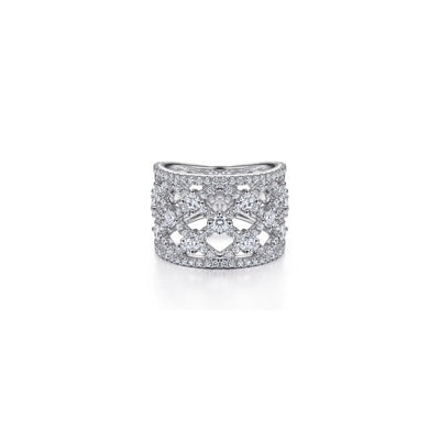 Gabriel & Co. Cutout Diamond Wide Band Ring