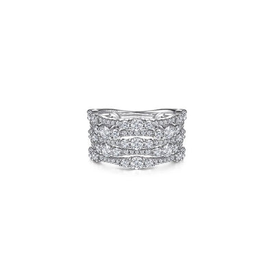 Gabriel & Co. Multi Row Diamond Ring