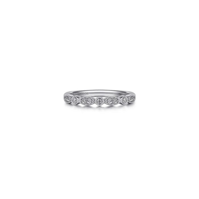 Gabriel & Co. Marquise & Round Station Diamond Ring