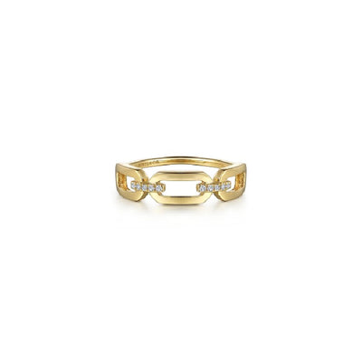 Gabriel & Co. Diamond Link Chain Ring