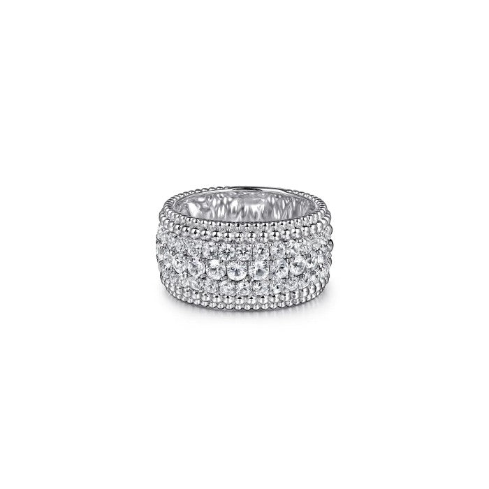 Gabriel & Co. Bujukan White Sapphire Wide Ring