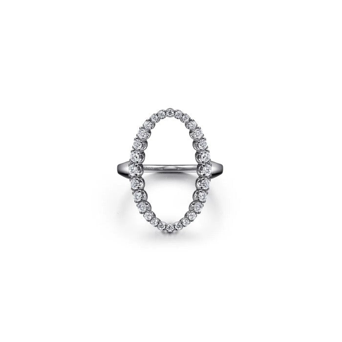 Gabriel & Co. Open Diamond Oval Ring