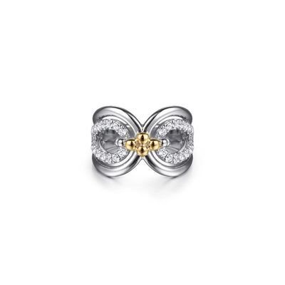 Gabriel & Co. White Sapphire Link Ring