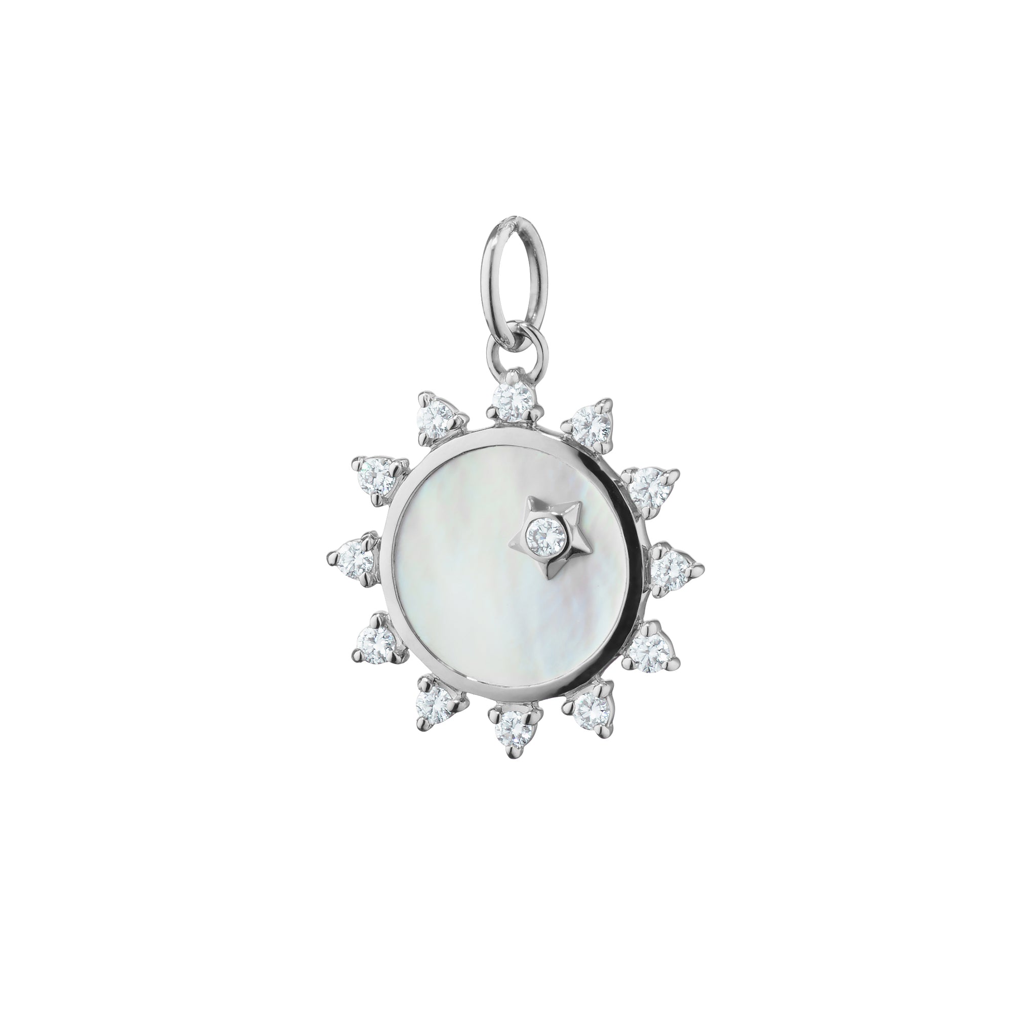 Monica Rich Kosann Mini Mother of Pearl Sapphire Sun Charm