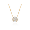 Diamond Cluster Disc Necklace in Yellow Gold