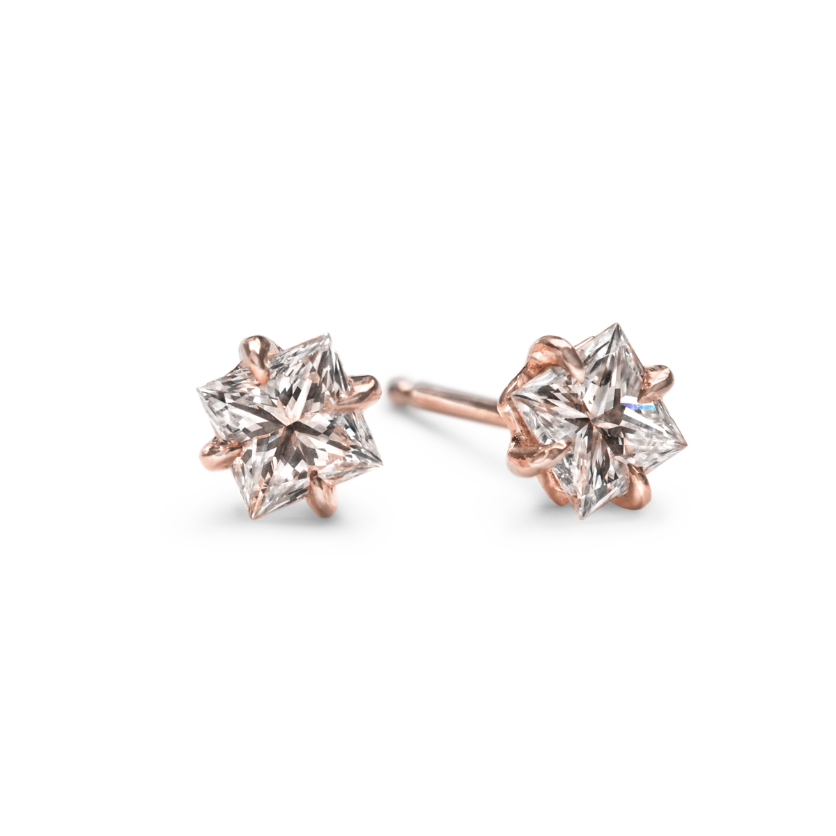 Princess Cut Diamond Studs