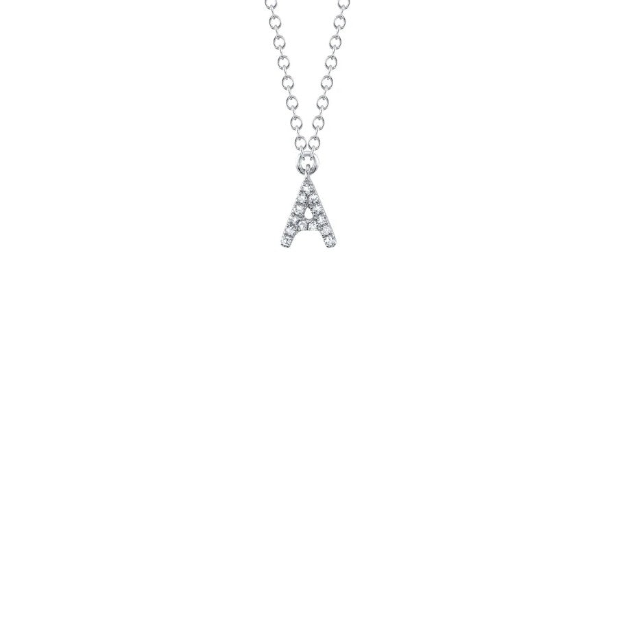 Shy Creation Small Diamond Initial Necklace