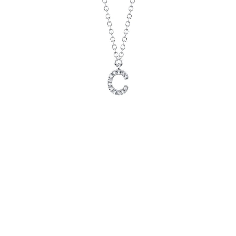 Shy Creation Small Diamond Initial Necklace