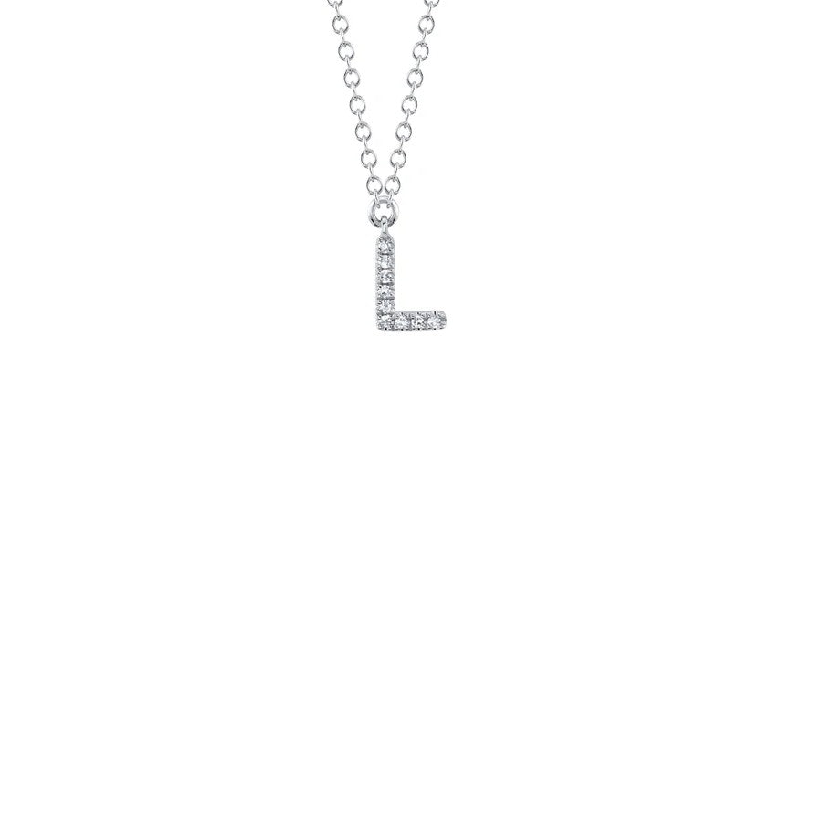 Shy Creation Small Diamond Initial Necklace
