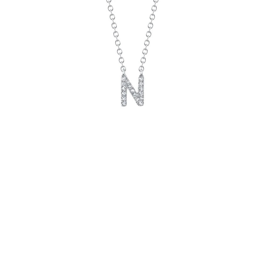 Shy Creation Small Diamond Initial Necklace