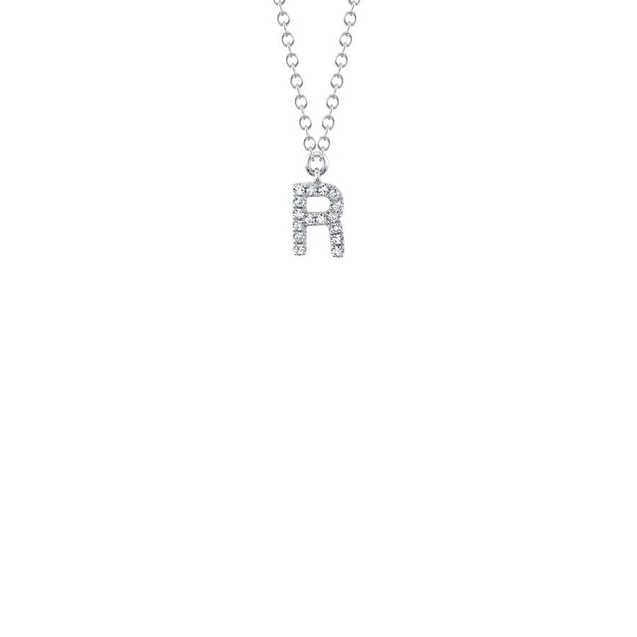 Shy Creation Small Diamond Initial Necklace
