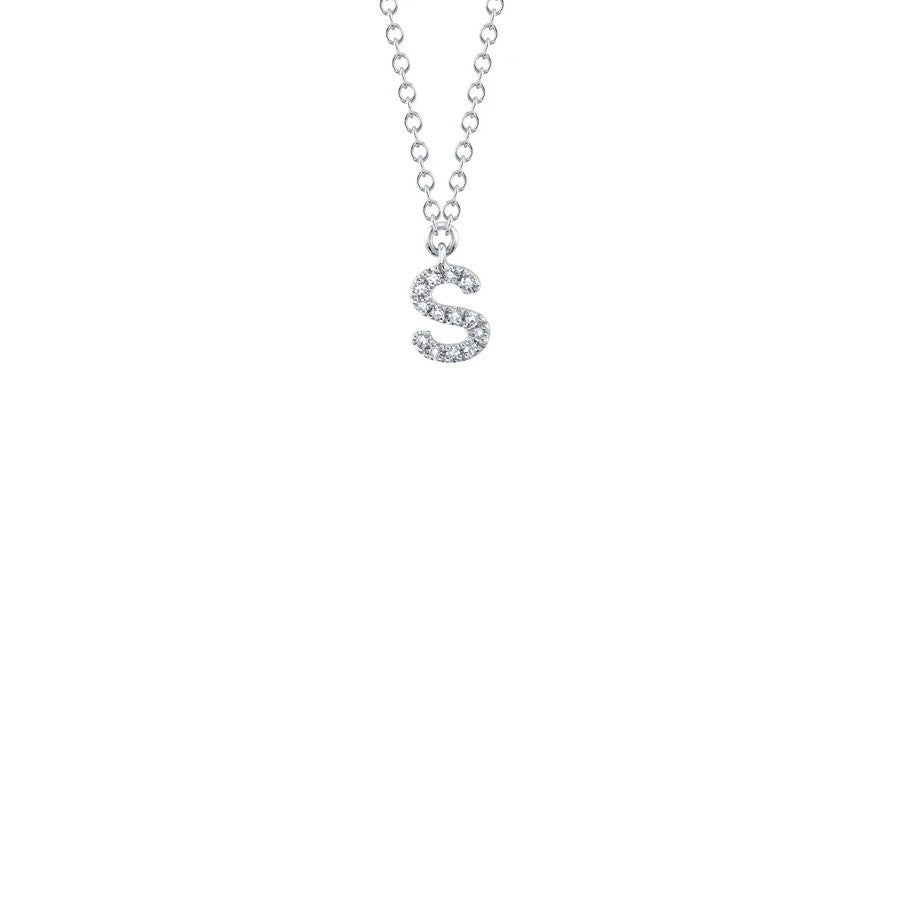 Shy Creation Small Diamond Initial Necklace