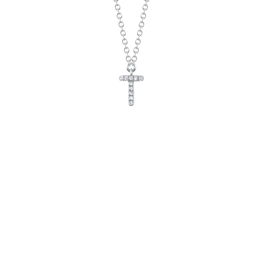 Shy Creation Small Diamond Initial Necklace