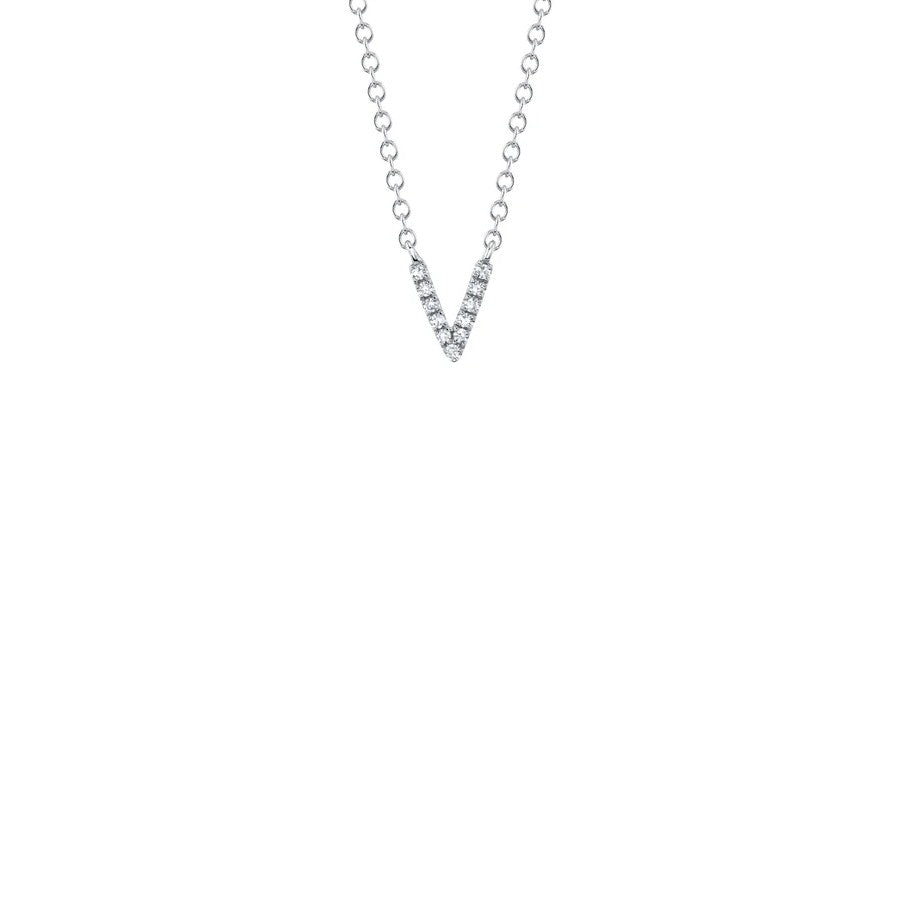 Shy Creation Small Diamond Initial Necklace
