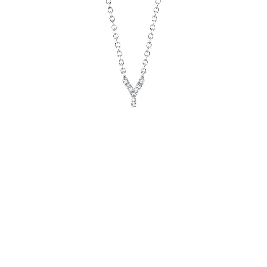 Shy Creation Small Diamond Initial Necklace