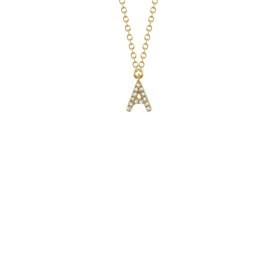 Shy Creation Small Diamond Initial Necklace